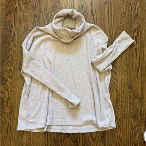 Joan Vass Light Gray Turtleneck Sweater